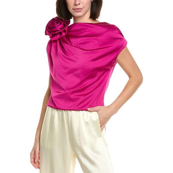 Gracia Tops - Gracia Womens  Floral Shoulder Top, Pink